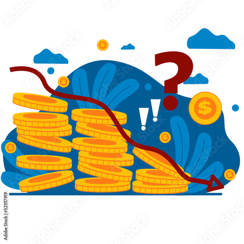 Economic crisis vector ilustration. Inflation Economic Ilustration.