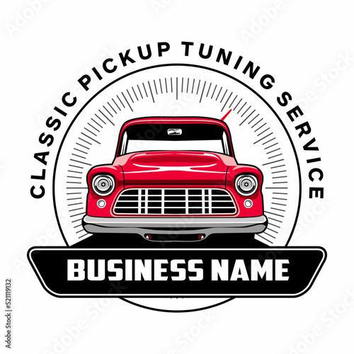 pick up truck auto detailing tuning service illustration design vector
