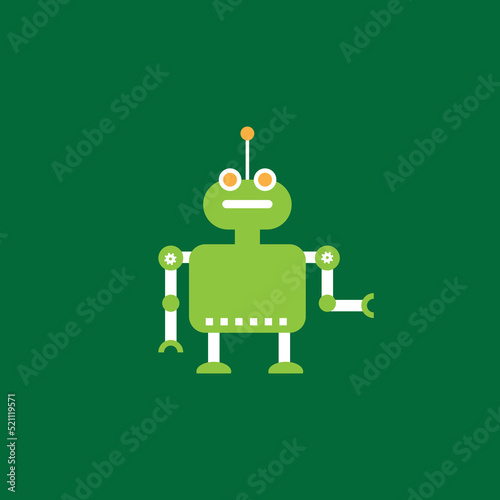 artificial intelligence Flat robot character