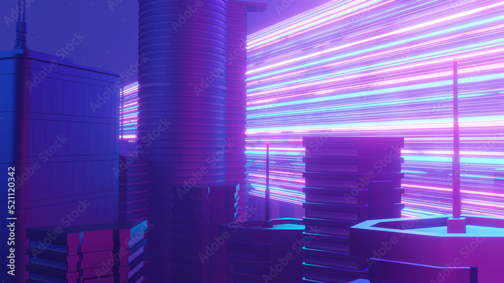 3d render of Cyber night mega city landscape scene. Light glowing and reflection on dark tech scene. Night life. Technology network for 5g. Beyond futuristic of Sci-Fi Capital city and building scene. 3d render of Cyber night mega city landscape scene. Light glowing and reflection on dark tech scene. Night life. Technology network for 5g. Beyond futuristic of Sci-Fi Capital city and building scene.