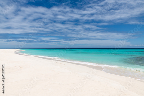 Fototapeta Naklejka Na Ścianę i Meble -  Los Roques Archipelago, Venezuela, 07.30.2022: white tropical beach in Cayo de Agua  (Water Cay).