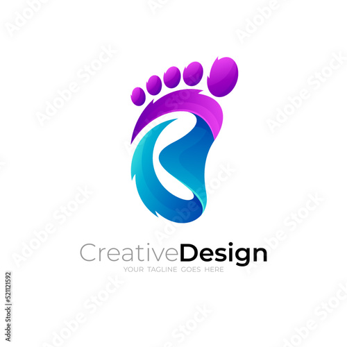 Sole logo and letter B logo design combination, letter B logos