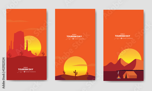 World Tourism Day Nature Landscape Bundle Template