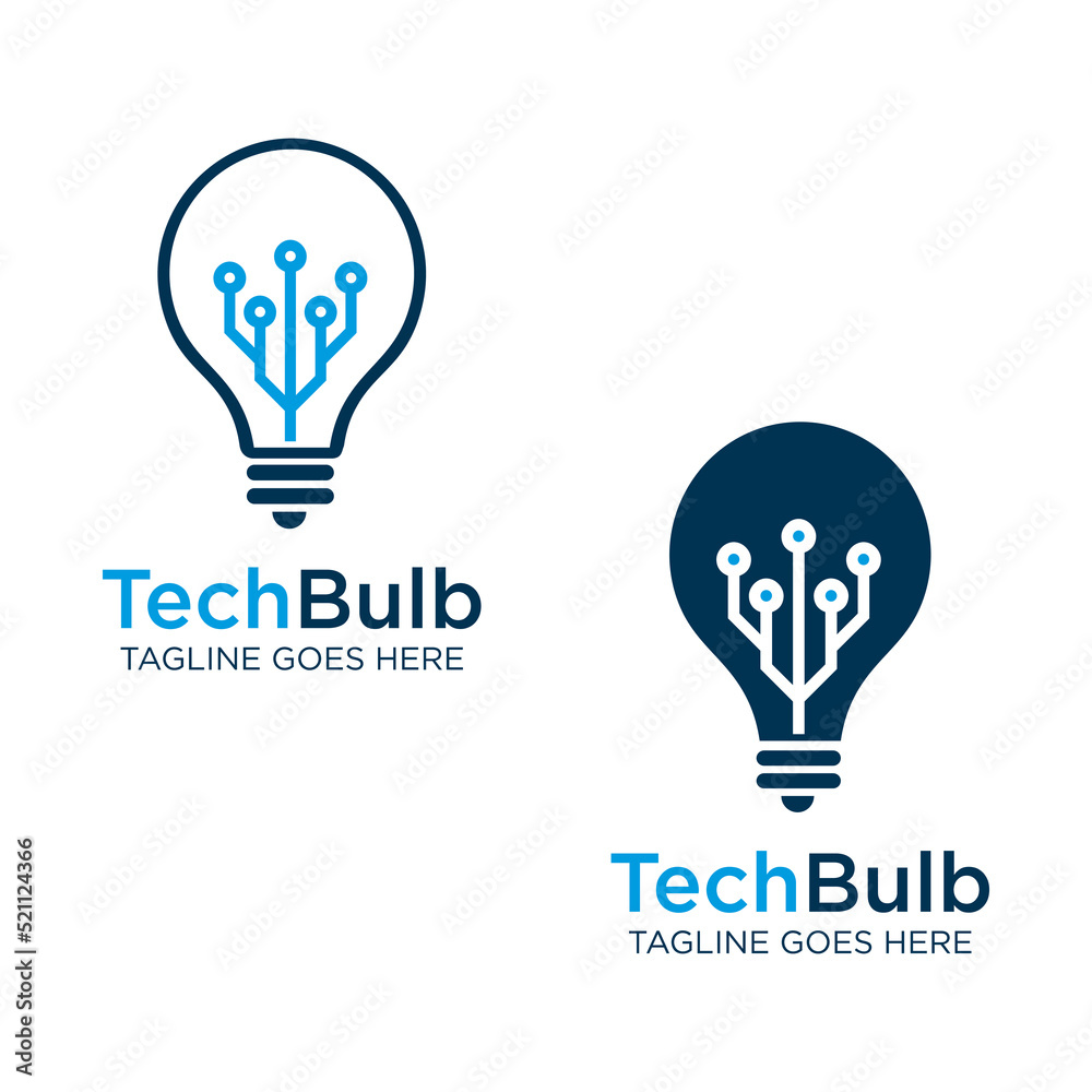 Electric business logo design template ideas with light bulb vector Electric business logo design template ideas with light bulb vector