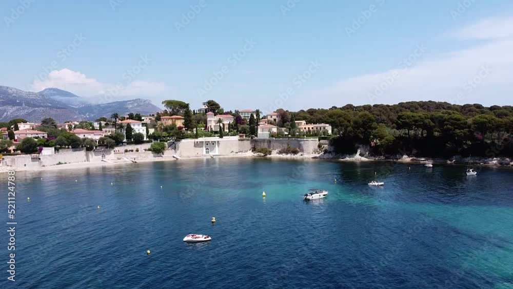 Arial shot of boats and houses in Nice south of France Arial shot of boats and houses in Nice south of France