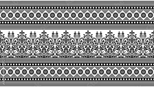Tribal border design with geometrical shapes
