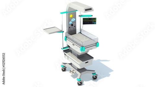 Photography Infant Warmer medical equipment 3D rendering