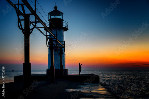 lighthouse at sunset