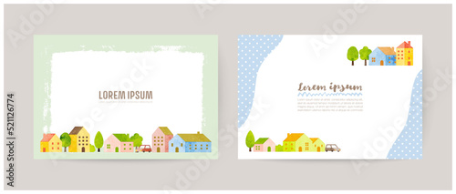 Wallpaper Mural small village illustration. card design for greetings Torontodigital.ca