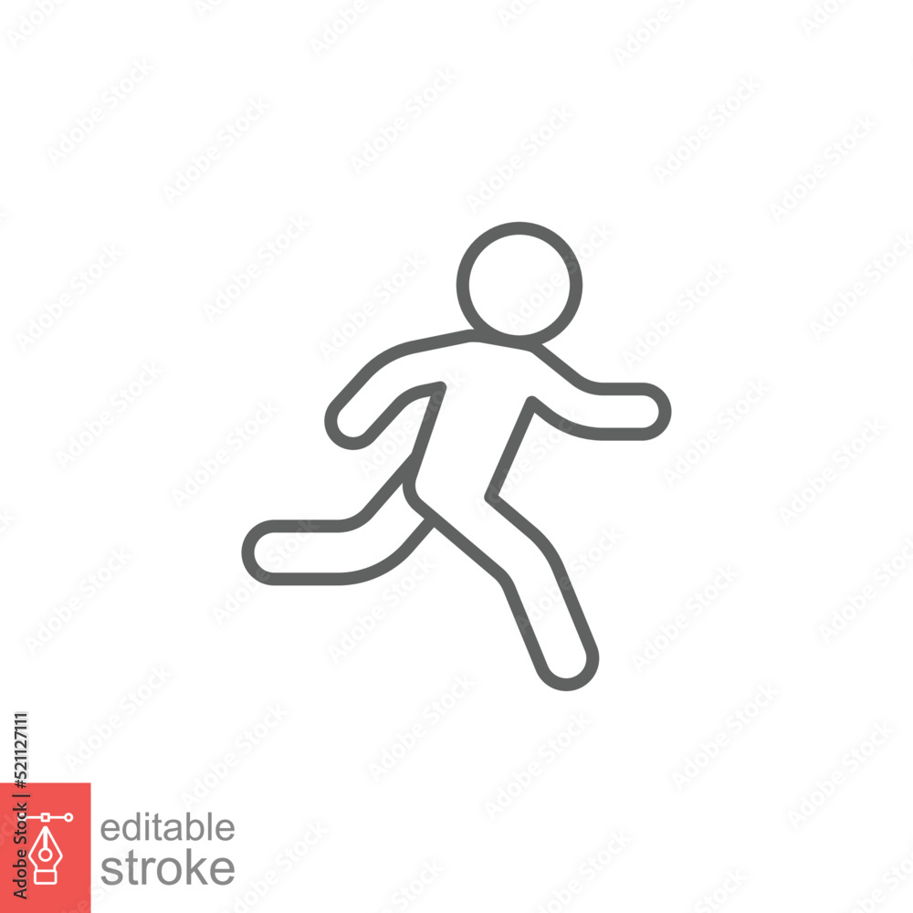 Runner icon. Simple outline style. Man run fast, race, sprint, sport concept. Thin line vector illustration isolated on white background. Editable stroke EPS 10. Runner icon. Simple outline style. Man run fast, race, sprint, sport concept. Thin line vector illustration isolated on white background. Editable stroke EPS 10.