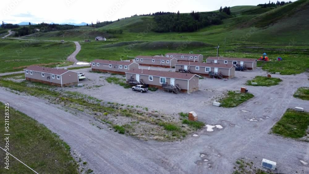 Affordable housing in rural area in the evening Affordable housing in rural area in the evening