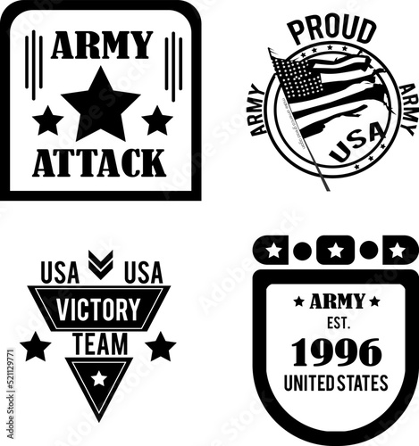 military and army badge and patches typography, for t shirt and other uses