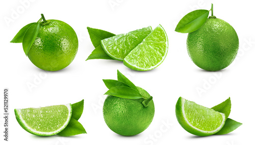 Fotografia Collection lime isolated on white background