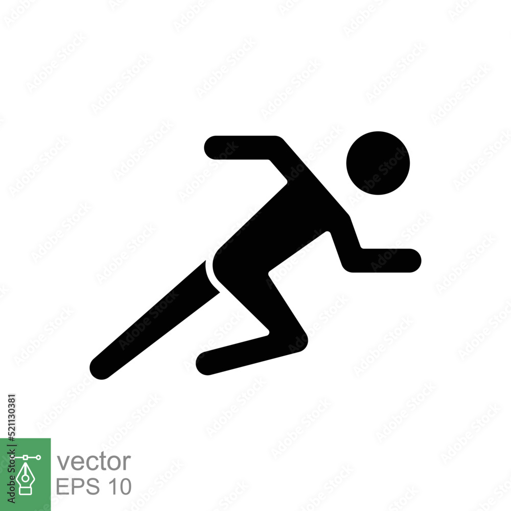 Runner icon. Simple solid style. Man run fast, race, sprint, sport concept. Glyph vector illustration isolated on white background. EPS 10. Runner icon. Simple solid style. Man run fast, race, sprint, sport concept. Glyph vector illustration isolated on white background. EPS 10.