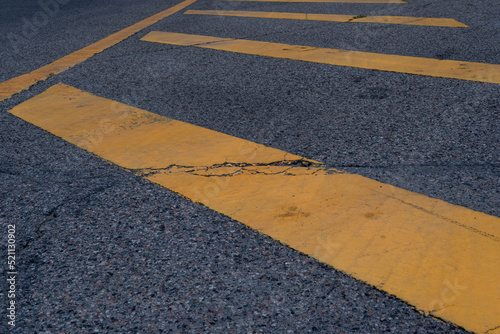 Asphalt Road with Dividing Lines. Travel, Transportation and Trip Thematic Wallpaper Template.