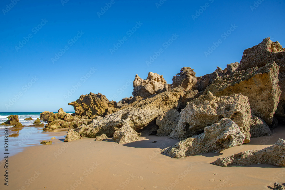 playas y calas del 
 mar Mediterraneo en Conil de Frontera en Cadiz España