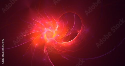 3D rendering abstract multicolor fractal light background