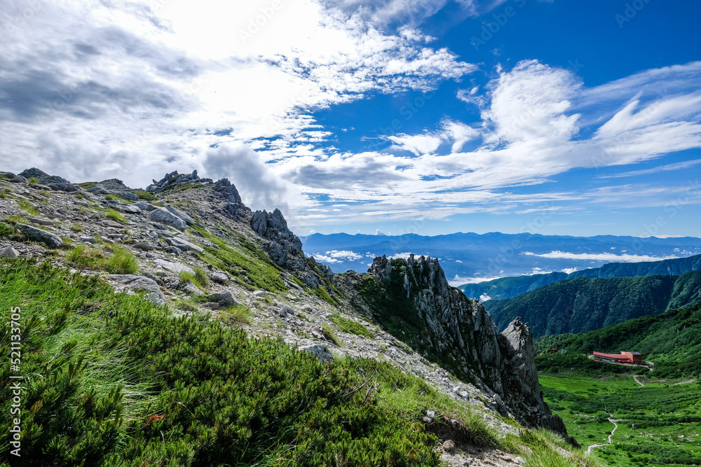 Obraz premium 長野県中央アルプス木曽駒ヶ岳からの景色