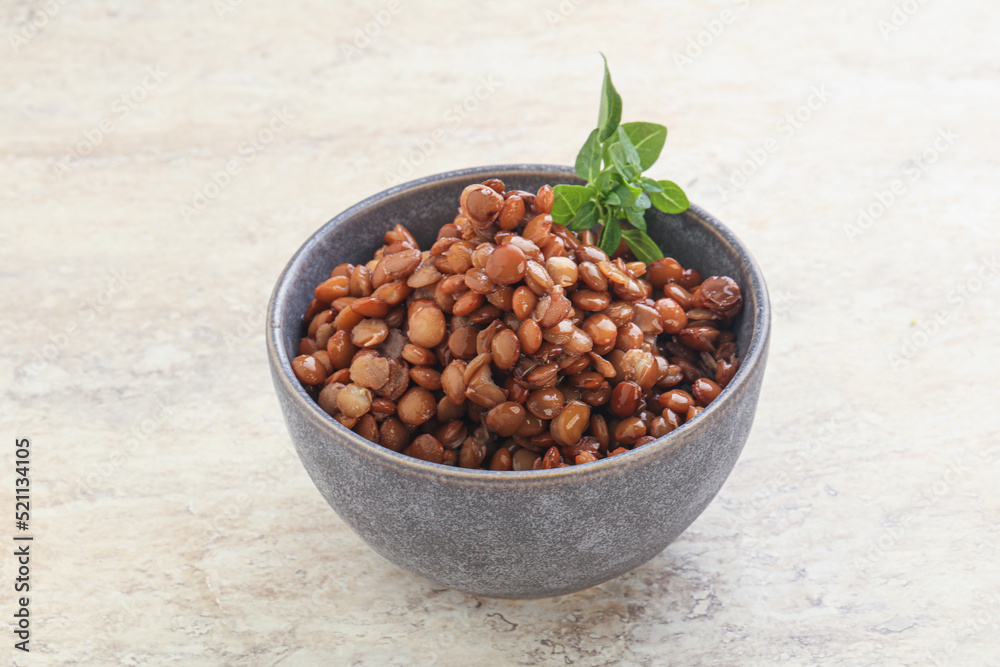 Boiled lentil in the bowl Boiled lentil in the bowl