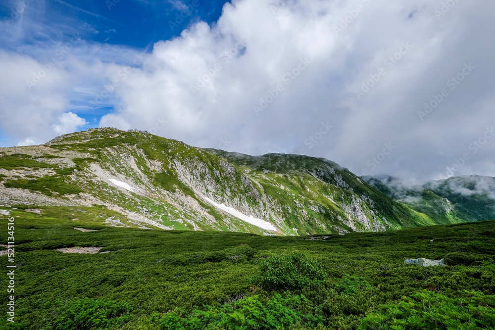 長野県中央アルプス木曽駒ヶ岳の景色