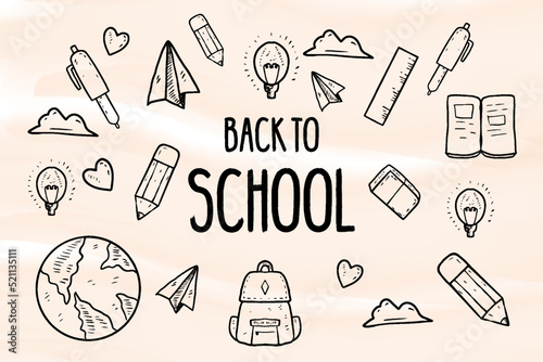 hand drawn background back to school illustration