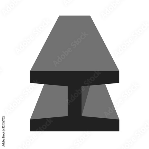 H iron beam icon vector illustration isolated on white background	