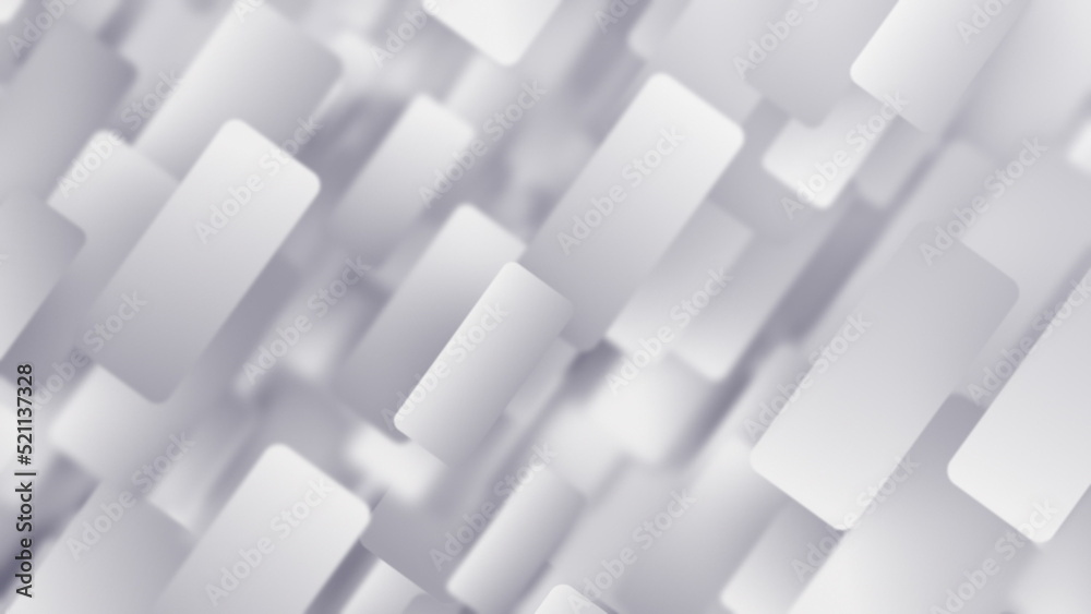 White and grey rounded rectangles. Geometric minimal abstract motion background. Seamless looping. Video animation Ultra HD 4K 3840x2160