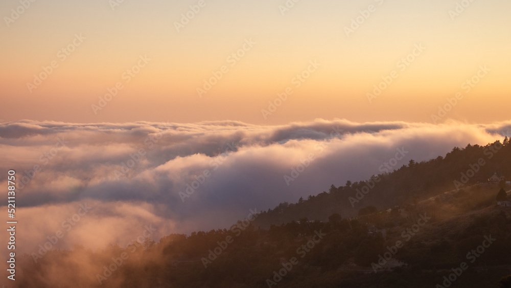 Above the clouds during sunset on Palomar Mountain