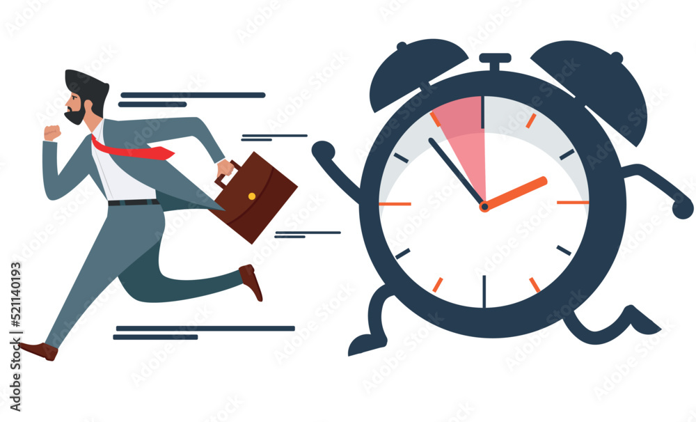 businessman Running Run Deadline Alarm businessman Running Run Deadline Alarm