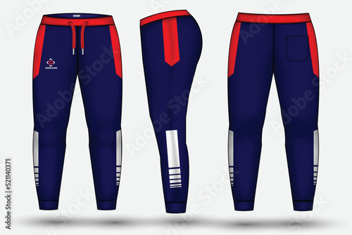 Trouser design template for technical fashion illustration and trousers pant design for Sweatpants design and mockup