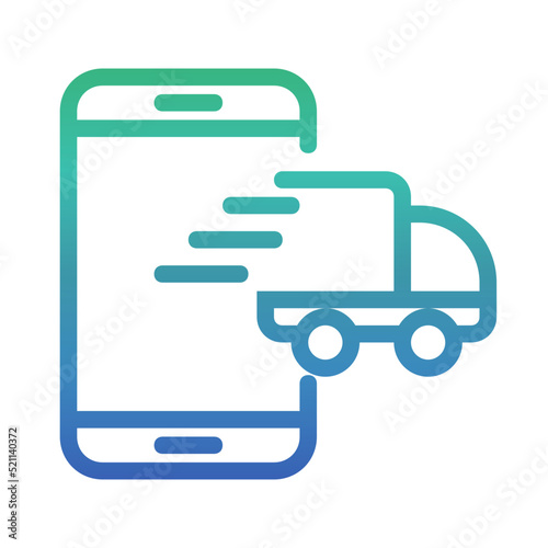 Truck delivery , Online Delivery Service gradient icon.