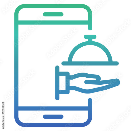 Food delivery , Online Delivery Service gradient icon.