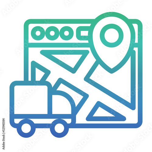 Location , Online Delivery Service gradient icon.