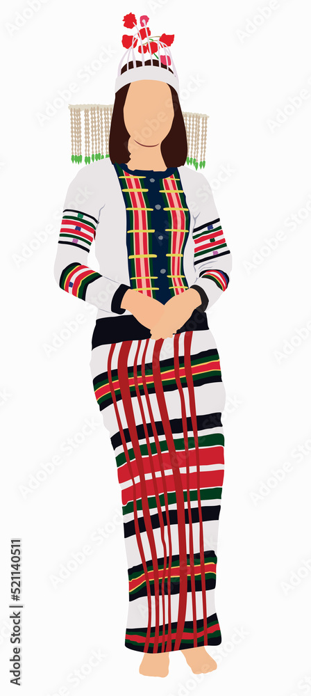 A woman dressed in Mizo Traditional dress by David Zote. Photo stock -  StudioNow