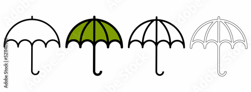 umbrella icon set isolated on white background