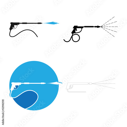 Pressure washing gun logo template