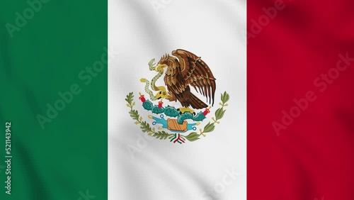 United Mexican States , Mexico realistic waving flag. smooth seamless loop 4k video 	
