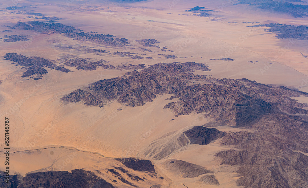 Aerial view of Coxcomb Mountains and Sheep Pass lands