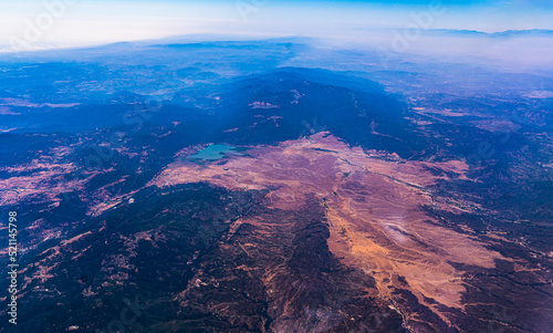 Aerial view of Palomar Mountain and Lake Henshaw and Santa Ysabel landscape