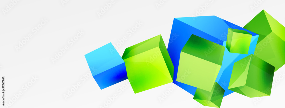 3d cubes vector abstract background. Composition of 3d square shaped basic geometric elements. Trendy techno business template for wallpaper, banner, background or landing 3d cubes vector abstract background. Composition of 3d square shaped basic geometric elements. Trendy techno business template for wallpaper, banner, background or landing
