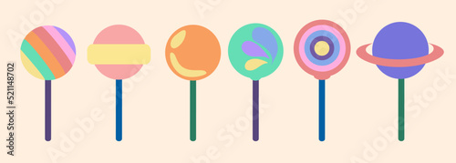 Cute sweet illustration of lollipops 