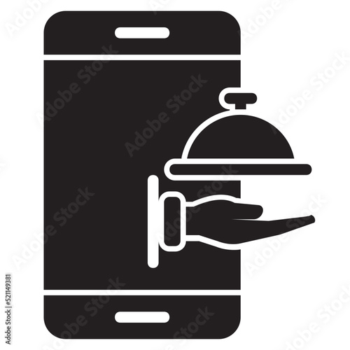 Food delivery , Online Delivery Service solid icon.