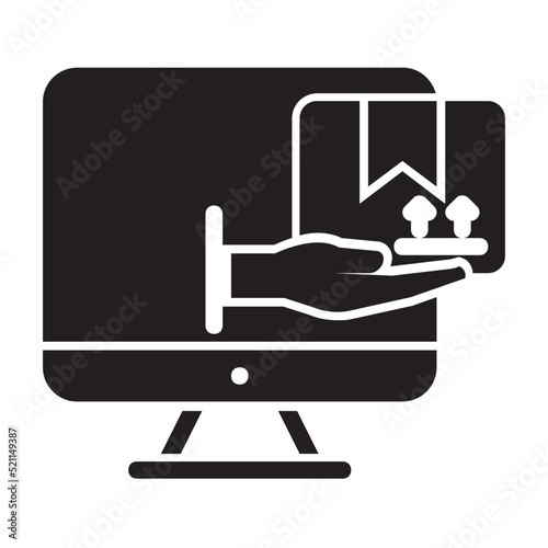 Online service , Online Delivery Service solid icon.