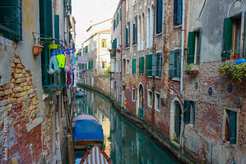 Canal through a residential area of Venice
