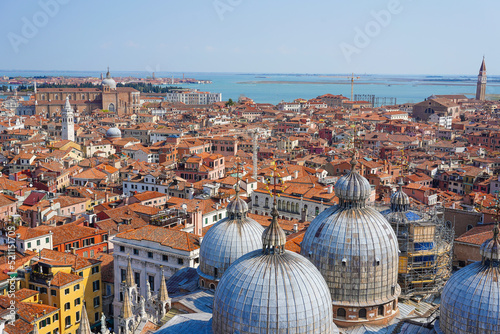 Panoramic aerial view over Venice, Italy