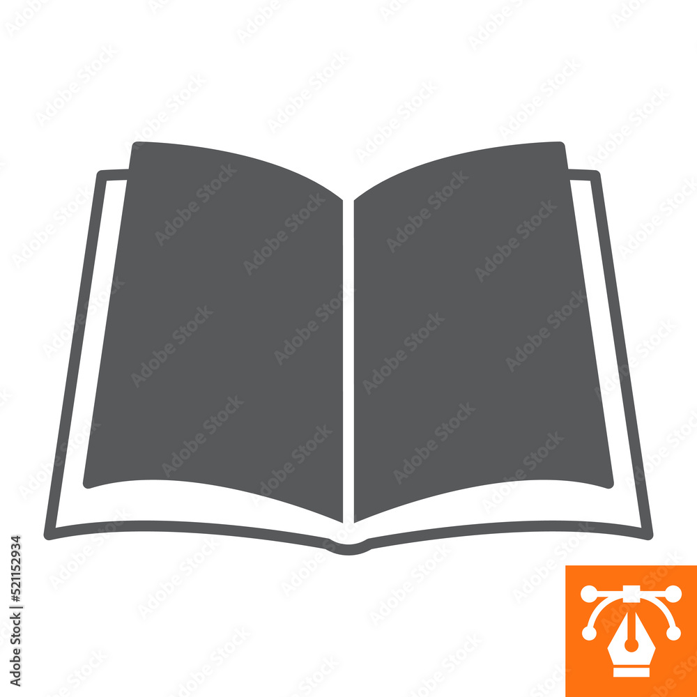 Book open solid icon , glyph style icon for web site or mobile app, literature and reading , e-book vector icon, simple vector illustration, vector graphics with editable strokes. Book open solid icon , glyph style icon for web site or mobile app, literature and reading , e-book vector icon, simple vector illustration, vector graphics with editable strokes.