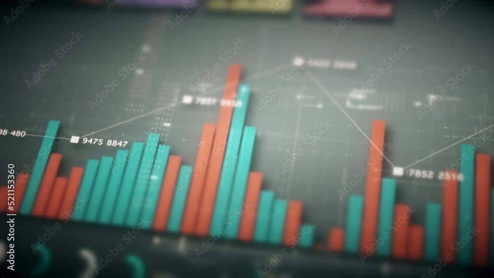 Business stock market, trading, info graphic with animated graphs, charts and data numbers insight analysis to be shown on monitor display screen for business meeting mock up theme Business stock market, trading, info graphic with animated graphs, charts and data numbers insight analysis to be shown on monitor display screen for business meeting mock up theme