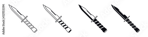 Foto Knife icon vector set