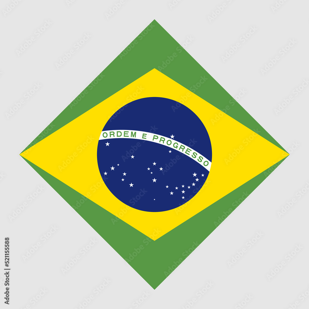 Obraz premium Brazil flag, official colors. Vector illustration.