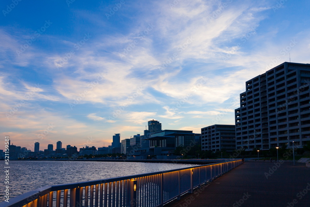 HAT神戸の夕景　神戸市中央区にて